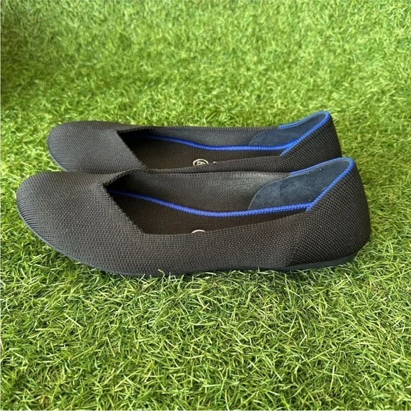 Rothys Ballet Flats Womens Size 9 The Flat Round Toe Women Black Knit Slip On - Picture 3 of 7